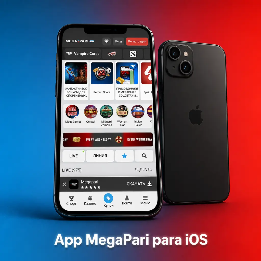 App MegaPari para iOS en iPhone